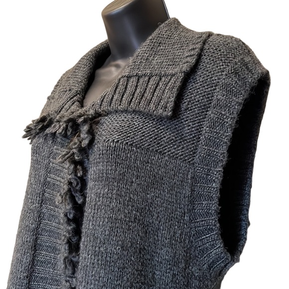 ARTISAN Dark Gray Swing Cardigan Sweater Vest~Wool Blend~L - Picture 1 of 8